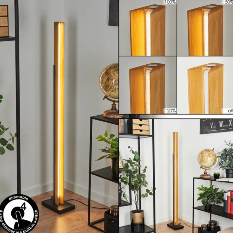 Luminaires Scandinaves-hofstein Lampadaire Teira LED Écru, Noir, 1 lumière