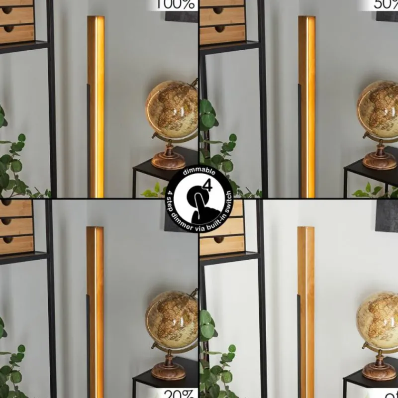 Luminaires Scandinaves-hofstein Lampadaire Teira LED Écru, Noir, 1 lumière