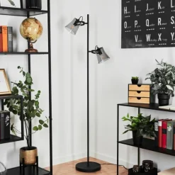 Suspension Verre Fumé-hofstein Lampadaire Trajouca Noir, 2 lumières