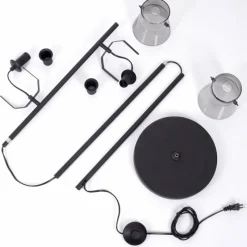 Suspension Verre Fumé-hofstein Lampadaire Trajouca Noir, 2 lumières