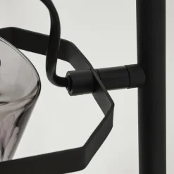 Suspension Verre Fumé-hofstein Lampadaire Trajouca Noir, 2 lumières