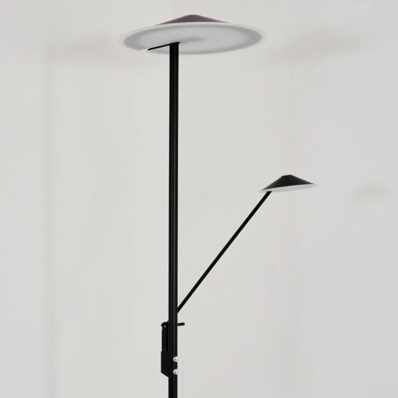hofstein Lampadaire à vasque Choupico LED Noir, 2 lumières