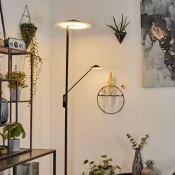 hofstein Lampadaire à vasque Choupico LED Noir, 2 lumières