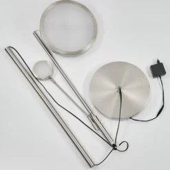 hofstein Lampadaire à vasque Huallilemu LED Nickel mat, 2 lumières