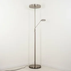 hofstein Lampadaire à vasque Huallilemu LED Nickel mat, 2 lumières
