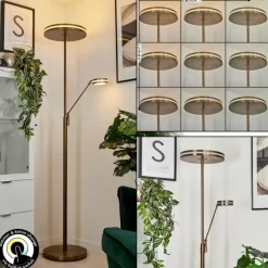 hofstein Lampadaire à vasque Huallilemu LED Vieux laiton, 2 lumières