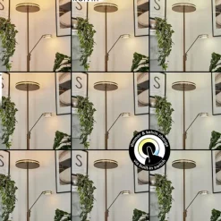 hofstein Lampadaire à vasque Huallilemu LED Vieux laiton, 2 lumières