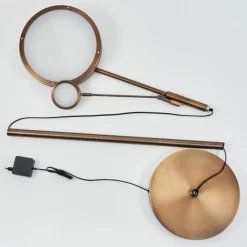 hofstein Lampadaire à vasque Huallilemu LED Vieux laiton, 2 lumières