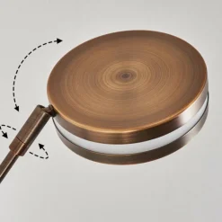 hofstein Lampadaire à vasque Huallilemu LED Vieux laiton, 2 lumières