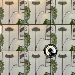 hofstein Lampadaire à vasque Huallilemu LED Anthracite, 2 lumières