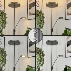 hofstein Lampadaire à vasque Huallilemu LED Anthracite, 2 lumières