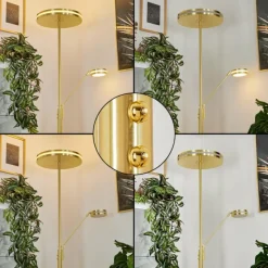 hofstein Lampadaire à vasque Huallilemu LED Laiton, 2 lumières