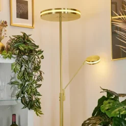hofstein Lampadaire à vasque Huallilemu LED Laiton, 2 lumières