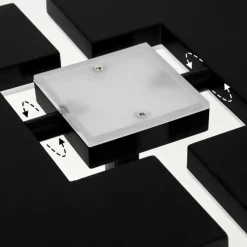 hofstein Lampadaire à vasque Janze LED Noir, 2 lumières