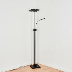 hofstein Lampadaire à vasque Janze LED Noir, 2 lumières