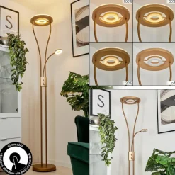 Lampes Dorées-hofstein Lampadaire à vasque Kimba LED Or, 3 lumières