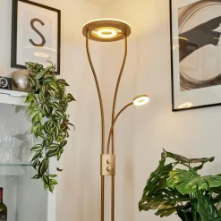 Lampes Dorées-hofstein Lampadaire à vasque Kimba LED Or, 3 lumières