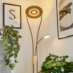 Lampes Dorées-hofstein Lampadaire à vasque Kimba LED Or, 3 lumières