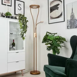 Lampes Dorées-hofstein Lampadaire à vasque Kimba LED Or, 3 lumières