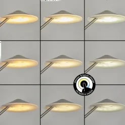 hofstein Lampadaire à vasque Murca LED Nickel mat, 2 lumières