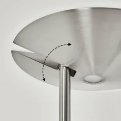 hofstein Lampadaire à vasque Murca LED Nickel mat, 2 lumières