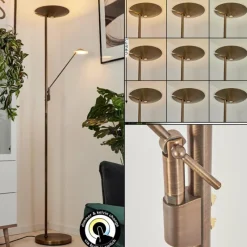 hofstein Lampadaire à vasque Murca LED Vieux laiton, 2 lumières