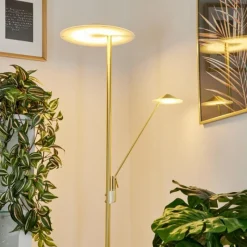 hofstein Lampadaire à vasque Murca LED Laiton, 2 lumières