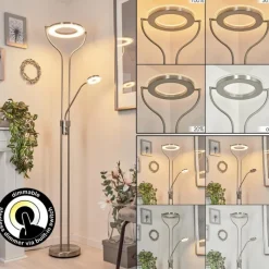 hofstein Lampadaire à vasque Plouescat LED Nickel mat, 2 lumières* Lampadaires Et Lampes Sur Pied
