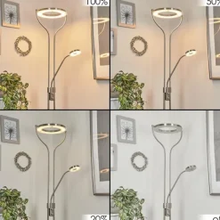 hofstein Lampadaire à vasque Plouescat LED Nickel mat, 2 lumières* Lampadaires Et Lampes Sur Pied