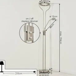 hofstein Lampadaire à vasque Plouescat LED Nickel mat, 2 lumières* Lampadaires Et Lampes Sur Pied