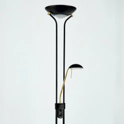 Luminaires Rustiques-hofstein Lampadaire à vasque Rom LED Noir, 2 lumières