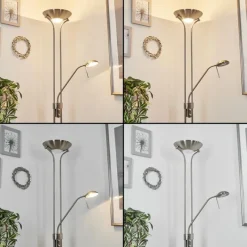 hofstein Lampadaire à vasque Rom Nickel mat, 2 lumières* Lampadaires Et Lampes Sur Pied