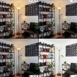 Luminaires Rustiques-hofstein Lampadaire à vasque Voleyrac Brun, 2 lumières