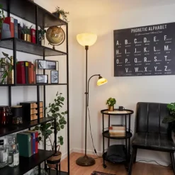 Luminaires Rustiques-hofstein Lampadaire à vasque Voleyrac Brun, 2 lumières