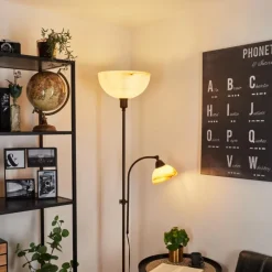 Luminaires Rustiques-hofstein Lampadaire à vasque Voleyrac Brun, 2 lumières