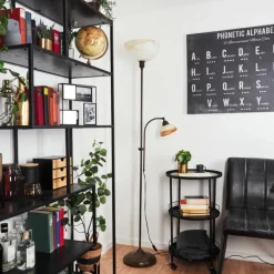 Luminaires Rustiques-hofstein Lampadaire à vasque Voleyrac Brun, 2 lumières