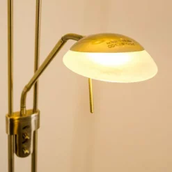 Luminaires Rustiques-hofstein Lampadaire à vasque Biot LED Vieux laiton, 2 lumières