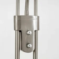 hofstein Lampadaire à vasque Biot LED Nickel mat, 2 lumières