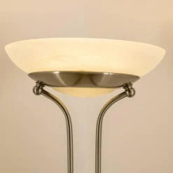 hofstein Lampadaire à vasque Biot LED Nickel mat, 2 lumières