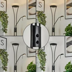 hofstein Lampadaire à vasque Chanlus LED Noir, 1 lumière