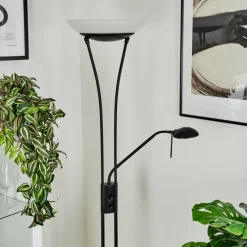 hofstein Lampadaire à vasque Chanlus LED Noir, 1 lumière