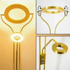 hofstein Lampadaire à vasque Donna LED Laiton, 2 lumières* Éclairage Led