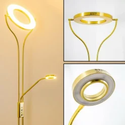 hofstein Lampadaire à vasque Donna LED Laiton, 2 lumières* Éclairage Led