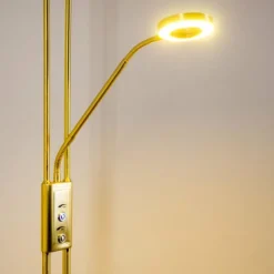 hofstein Lampadaire à vasque Donna LED Laiton, 2 lumières* Éclairage Led