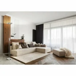 Luminaires Fischer & Honsel Lampadaire à vasque Fischer & Honsel Tallri LED Nickel mat, 1 lumière* Lampadaires Et Lampes Sur Pied