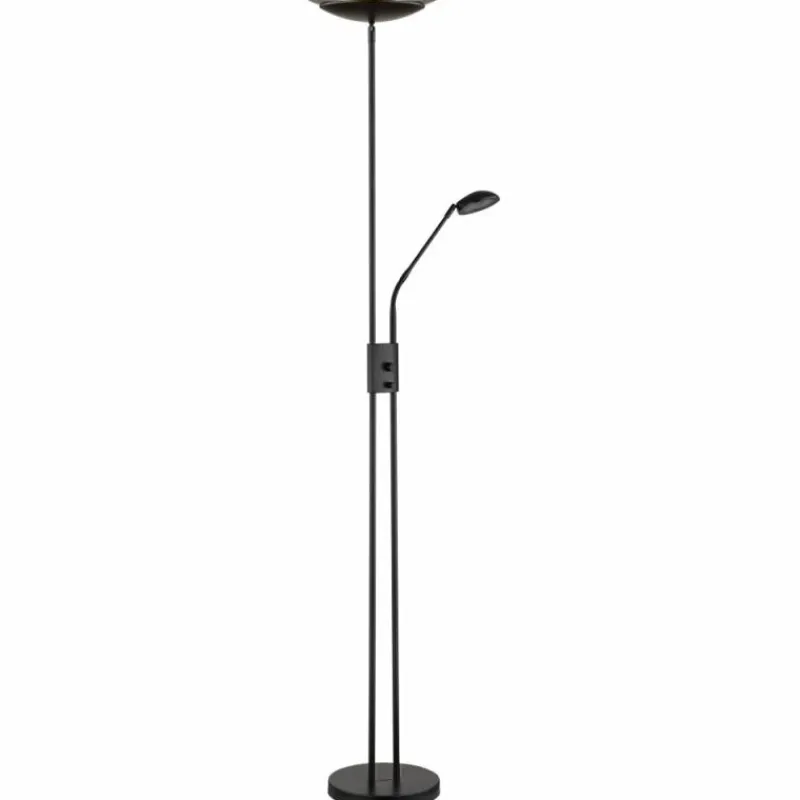 Suspension Verre Fumé-Luminaires Globo Lighting Lampadaire à vasque Globo GANINA LED Noir, 2 lumières