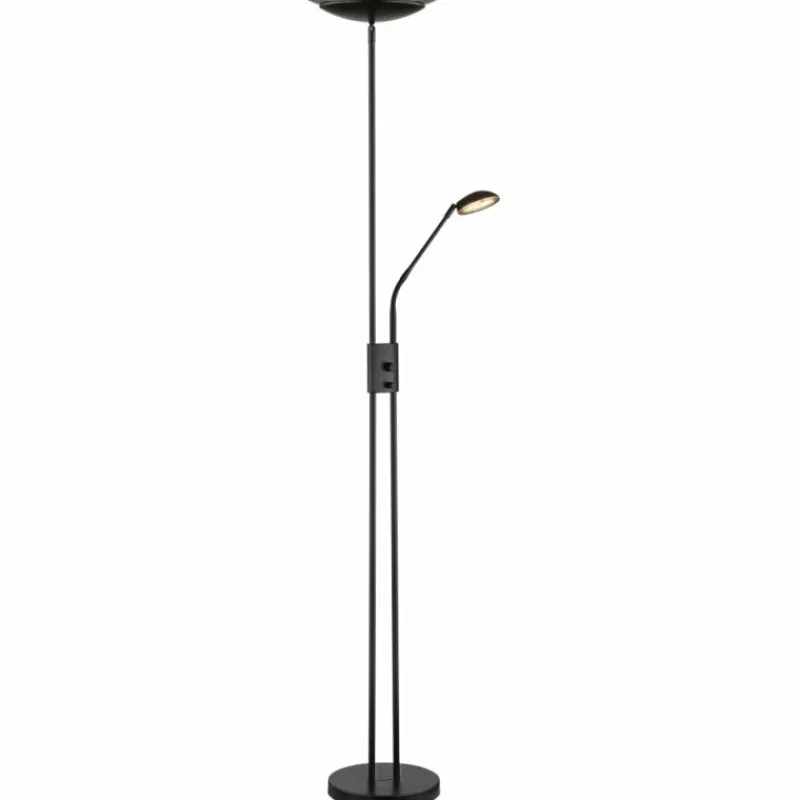 Suspension Verre Fumé-Luminaires Globo Lighting Lampadaire à vasque Globo GANINA LED Noir, 2 lumières