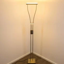 hofstein Lampadaire à vasque KIMBA LED Nickel mat, 3 lumières* Éclairage Led