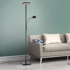 Luminaires Leuchten Direkt Lampadaire à vasque Leuchten-Direkt HANS LED Noir, 2 lumières* Éclairage Led