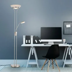 Luminaires Leuchten Direkt Lampadaire à vasque Leuchten-Direkt ZAHARA LED Acier brossé, 2 lumières* Éclairage Led